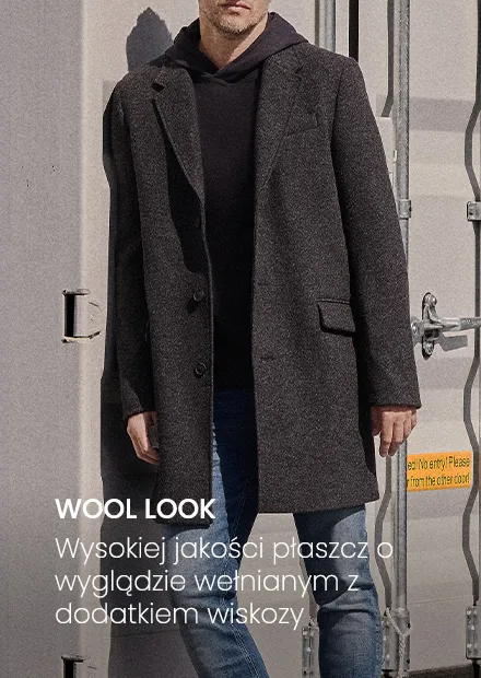 Płaszcz o wyglądzie wełny