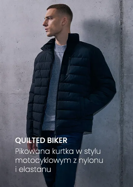 Pikowana kurtka w stylu motocyklowym